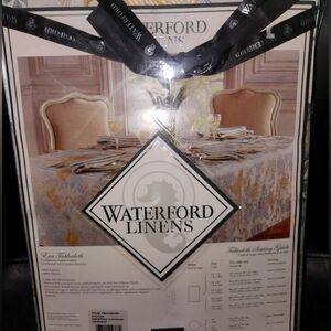 Waterford LINENS 80" Round Eva Blue Floral TABLECLOTH